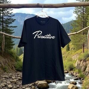 Primitive Skateboarding Shirt Men's Size XL Black With White Logo Accent